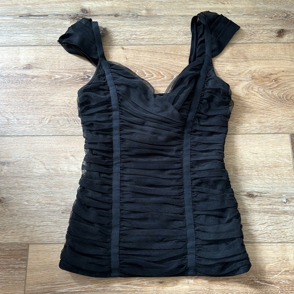 BCBG MaxAzria tulle mesh top